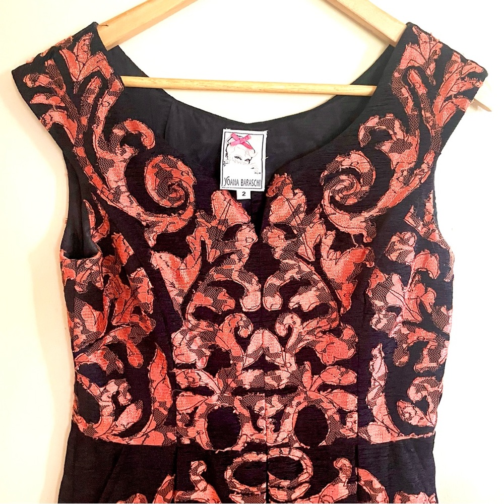 Anthropologie Yoana Baraschi Mirissa Mini Dress In Black and Copper Size 2 EUC - Picture 7 of 12